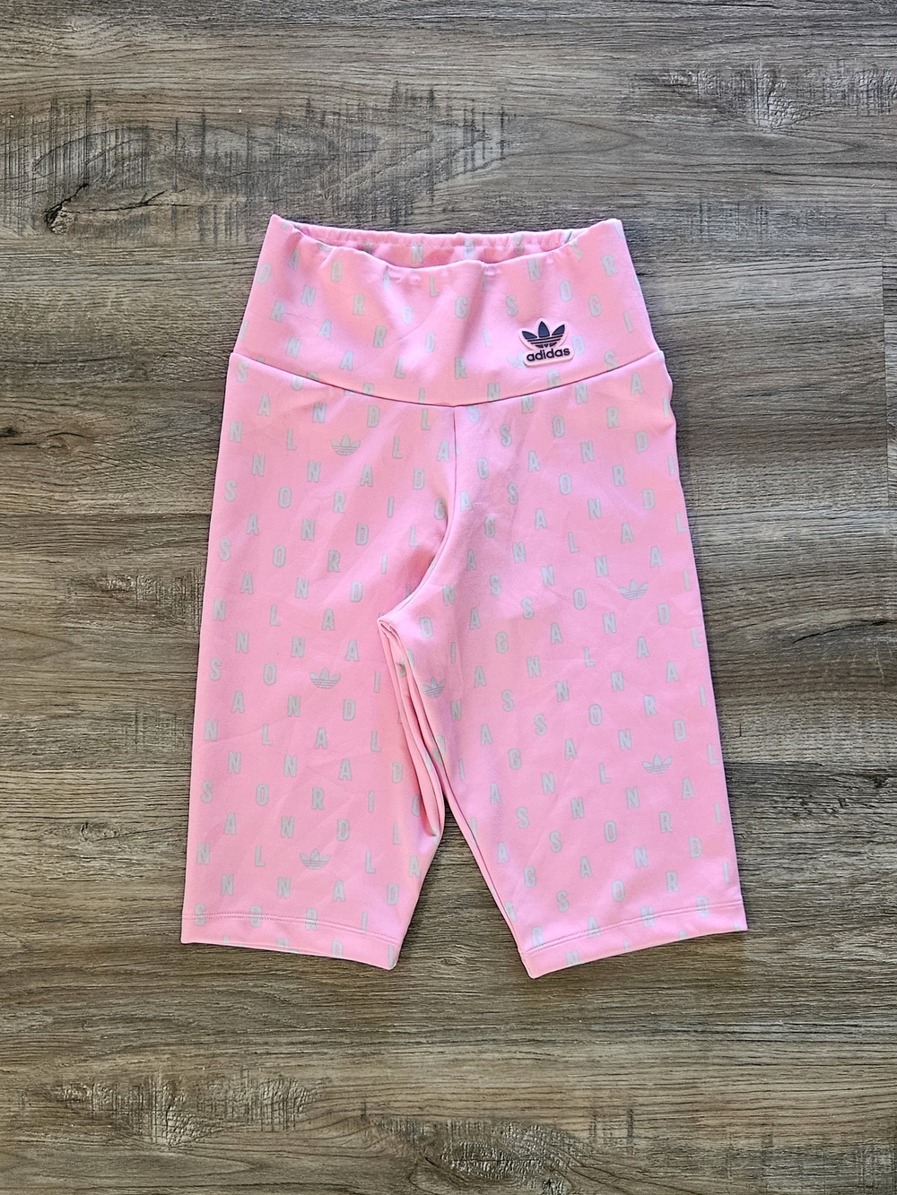 Adidas Womens Baby Pink Short tights With All-Over ADIDAS ORIGINALS Print